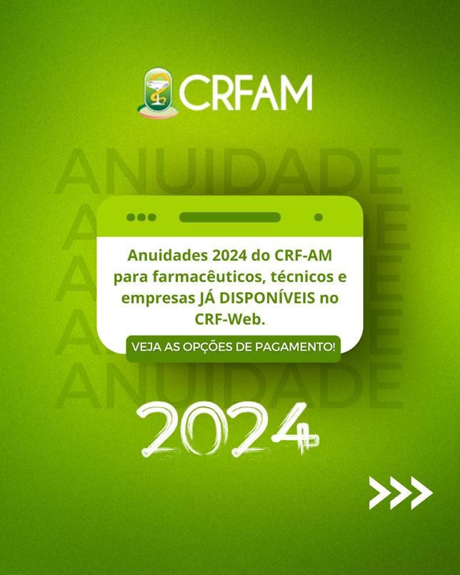 Boletos de anuidade j&aacute; est&atilde;o dispon&iacute;veis no CRF-web.