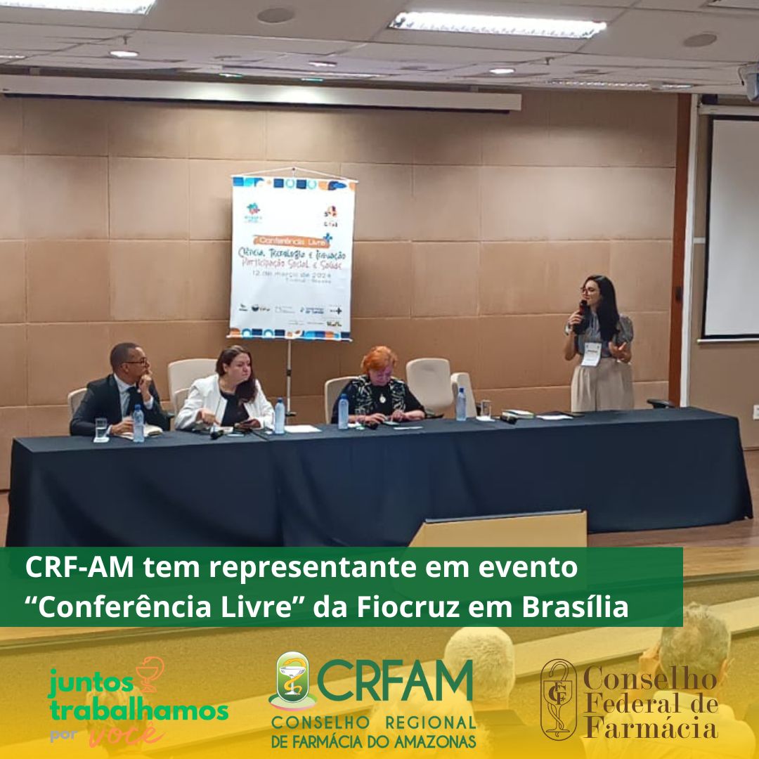 CRF-AM tem representante como destaque no evento &ldquo;Confer&ecirc;ncia Livre&rdquo; promovido pela Fiocruz