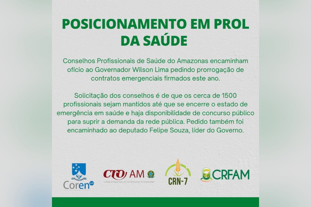 Conselhos profissionais encaminham of&iacute;cio solicitando prorroga&ccedil;&atilde;o de contratos​